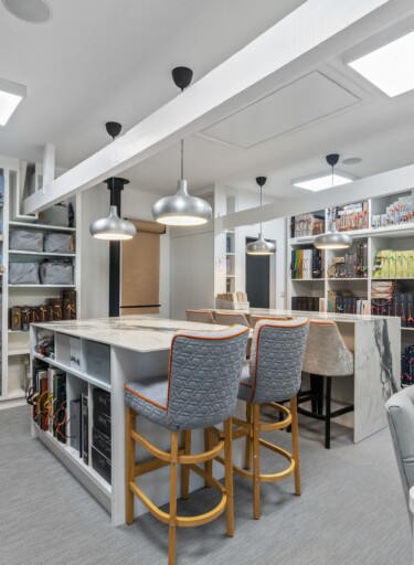 Luxury fabrics & wallcoverings studio interior design display