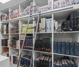 Design Barn Fabric Library with ladder